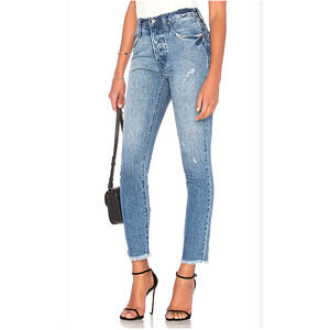 PRPS Goods & Co Jeans AMX High Waist Aunt Jean 25 Grunge Distressed Blue